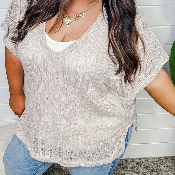 Oli & Hali Knit Top - NWT - Taupe - Size M/L - Picture 1 of 3